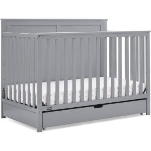 imageSimmons Kids Logan 6in1 Convertible Crib with Underdrawer  Greenguard Gold Certified GreyGrey