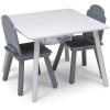 imageDelta Children Finn Table and Chair Set with Storage WhiteGreyWhiteGrey