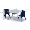 imageDelta Children Kids Table and Chair Set with Storage 2 Chairs Included GreyBlueGreyBlue
