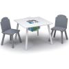 imageDelta Children Finn Table and Chair Set with Storage WhiteGreyWhiteGrey