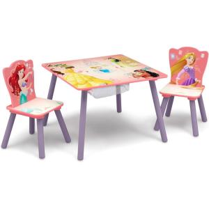 imageDelta Children Kids Table and Chair Set with Storage 2 Chairs Included  Ideal for Arts ampamp Crafts Snack Time Homeschooling Homework ampamp More Disney PrincessDisney Princess