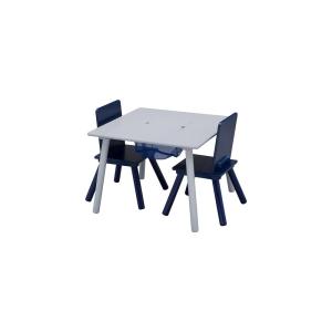 imageDelta Children Kids Table and Chair Set with Storage 2 Chairs Included GreyBlueGreyBlue