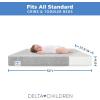 imageDelta Children Sweet Beginnings Dual Sided Crib and Toddler Mattress in a Box  GREENGUARD Gold and CertiPURUS Certified  PlantBased Soy Foam Core  Waterproof  5 Year Warranty  Made in USASafest Crib Mattress
