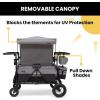imageJeep Wrangler Deluxe 4 Seater Stroller Wagon by Delta Children  Premium Quad Stroller Wagon for 4 Kids with Convertible Seats Adjustable PushPull Handles Removable Canopy ampamp Flat Fold GreyGrey