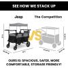 imageJeep Wrangler Deluxe 4 Seater Stroller Wagon by Delta Children  Premium Quad Stroller Wagon for 4 Kids with Convertible Seats Adjustable PushPull Handles Removable Canopy ampamp Flat Fold GreyGrey