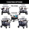 imageJeep Wrangler Deluxe 4 Seater Stroller Wagon by Delta Children  Premium Quad Stroller Wagon for 4 Kids with Convertible Seats Adjustable PushPull Handles Removable Canopy ampamp Flat Fold GreyGrey