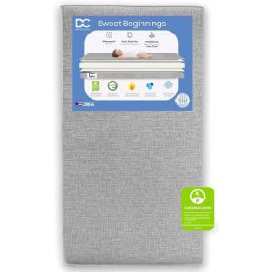 imageDelta Children Sweet Beginnings Dual Sided Crib and Toddler Mattress in a Box  GREENGUARD Gold and CertiPURUS Certified  PlantBased Soy Foam Core  Waterproof  5 Year Warranty  Made in USASafest Crib Mattress