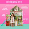 imageDelta Children Deluxe Maui Dollhouse  Large 4Story Dollhouse with 12 Rooms Includes 50 Accessories  Working Elevator Wave Slide LightsSounds  Fits 12inch Dolls  Pretend Play Gift for Ages 3