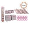imageDelta Children Nursery Storage 48 Piece Set  Easy StorageOrganization Solution  Keeps Bedroom Nursery ampamp Closet Clean BeigeInfinity Pink