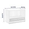 imagebabyGap by Delta Children Graham 4in1 Convertible Crib with Storage Drawer TrueSleep Crib and Toddler Mattress Bundle Bianca White