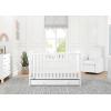imagebabyGap by Delta Children Graham 4in1 Convertible Crib with Storage Drawer TrueSleep Crib and Toddler Mattress Bundle Bianca White