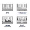 imagebabyGap by Delta Children Graham 4in1 Convertible Crib with Storage Drawer TrueSleep Crib and Toddler Mattress Bundle GreyDark Grey