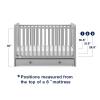 imagebabyGap by Delta Children Graham 4in1 Convertible Crib with Storage Drawer TrueSleep Crib and Toddler Mattress Bundle GreyDark Grey