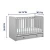 imagebabyGap by Delta Children Graham 4in1 Convertible Crib with Storage Drawer TrueSleep Crib and Toddler Mattress Bundle GreyDark Grey
