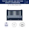 imagebabyGap by Delta Children Graham 4in1 Convertible Crib with Storage Drawer TrueSleep Crib and Toddler Mattress Bundle NavyLight Blue