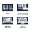 imagebabyGap by Delta Children Graham 4in1 Convertible Crib with Storage Drawer TrueSleep Crib and Toddler Mattress Bundle NavyLight Blue