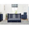 imagebabyGap by Delta Children Graham 4in1 Convertible Crib with Storage Drawer TrueSleep Crib and Toddler Mattress Bundle NavyLight Blue