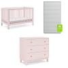 imagebabyGap by Delta Children Charlie 6in1 Convertible Crib TrueSleep Crib and Toddler Mattress Legacy 3 Drawer Dresser Bundle Blush Pink