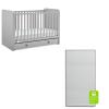 imagebabyGap by Delta Children Graham 4in1 Convertible Crib with Storage Drawer TrueSleep Crib and Toddler Mattress Bundle GreyDark Grey