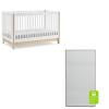 imagebabyGap by Delta Children Tate 4in1 Convertible Crib TrueSleep Crib and Toddler Mattress Bundle Bianca WhiteNatural