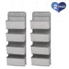 imageDelta Children 4 Pocket Over The Door Hanging Organizer Easy StorageOrganization Solution  Versatile and Accessible in Any Room in the House BeigeCool Grey