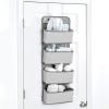 imageDelta Children 4 Pocket Over The Door Hanging Organizer Easy StorageOrganization Solution  Versatile and Accessible in Any Room in the House BeigeCool Grey