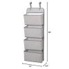 imageDelta Children 4 Pocket Over The Door Hanging Organizer Easy StorageOrganization Solution  Versatile and Accessible in Any Room in the House BeigeGrey