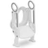 imageDelta Children Kid Size Toddler Potty Training Ladder Seat for Boys ampamp Girls  Foldable Design Includes Adjustable Height Soft Removable Seat ampamp Builtin Splash Guard  Easy to Clean WhiteGrey