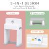 imageDelta Children PerfectSize 3in1 Convertible Sink Step Stool and Bath Toy for ToddlersKids  Perfect for Potty Training WhiteGrey