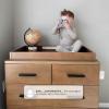 imageDelta Children Sloane 4 Drawer Dresser with Changing Top Bianca White wMelted BronzeAcornMatte Black