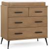 imageDelta Children Sloane 4 Drawer Dresser with Changing Top Bianca White wMelted BronzeAcornMatte Black