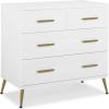 imageDelta Children Sloane 4 Drawer Dresser with Changing Top Bianca White wMelted BronzeBianca White WMelted Bronze