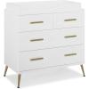 imageDelta Children Sloane 4 Drawer Dresser with Changing Top Bianca White wMelted BronzeBianca White WMelted Bronze