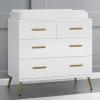 imageDelta Children Sloane 4 Drawer Dresser with Changing Top Bianca White wMelted BronzeBianca White WMelted Bronze