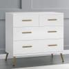 imageDelta Children Sloane 4 Drawer Dresser with Changing Top Bianca White wMelted BronzeBianca White WMelted Bronze