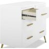 imageDelta Children Sloane 4 Drawer Dresser with Changing Top Bianca White wMelted BronzeBianca White WMelted Bronze