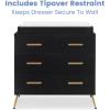 imageDelta Children Sloane 4 Drawer Dresser with Changing Top Bianca White wMelted BronzeBlackBronze