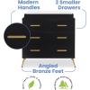 imageDelta Children Sloane 4 Drawer Dresser with Changing Top Bianca White wMelted BronzeBlackBronze