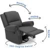 imageDelta Home Denham Recliner Glider Swivel Chair Charcoal