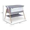 imageSimmons Kids Koi by The Bed Bassinet with Breathable Mesh and Natural Beechwood Legs Dove Grey