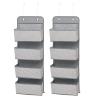 imageDelta Children 4 Pocket Over The Door Hanging Organizer Easy StorageOrganization Solution  Versatile and Accessible in Any Room in the House BeigeCool Grey