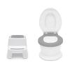 imageDelta Children Kid Size Potty and Step Stool 2Piece Set  Realistic Potty and Step Stool Ideal for Potty Training WhiteGrey