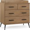 imageDelta Children Sloane 4 Drawer Dresser with Changing Top Bianca White wMelted BronzeAcornMatte Black
