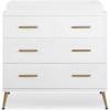 imageDelta Children Sloane 4 Drawer Dresser with Changing Top Bianca White wMelted BronzeBianca White WMelted Bronze