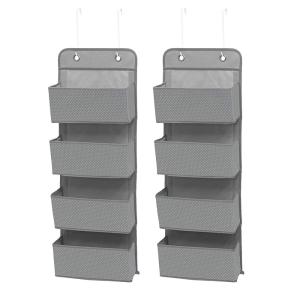 imageDelta Children 4 Pocket Over The Door Hanging Organizer Easy StorageOrganization Solution  Versatile and Accessible in Any Room in the House BeigeDove Grey