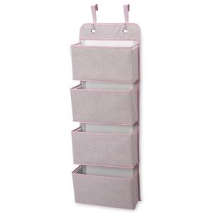 imageDelta Children 4 Pocket Over The Door Hanging Organizer Easy StorageOrganization Solution  Versatile and Accessible in Any Room in the House BeigePink