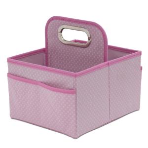 imageDelta Children Portable Nursery Caddy  Essential Lightweight Storage Bin with Multiple Compartments  Easy StorageOrganization Solution BeigeBarely Pink