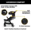 imageJeep Altitude Compact Travel Stroller by Delta Children Greenguard Gold Easy One Hand Fold Lightweight Extendable Canopy with PeekaBoo Window Reclining Seat 4 Wheel Suspension Olive GreenBlack