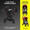 imageJeep Gemini Stroller by Delta Children  Full of Features Easy OneHand Fold Recline Lightweight Oversized Canopy 2 Cup Holders Shock Absorbing Frame Grey Tweed with Red