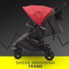 imageJeep Gemini Stroller by Delta Children  Full of Features Easy OneHand Fold Recline Lightweight Oversized Canopy 2 Cup Holders Shock Absorbing Frame Grey Tweed with Red